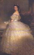 Franz Xaver Winterhalter Empress Elisabeth of Austria in White Gown with Diamond Stars in her Hair oil painting